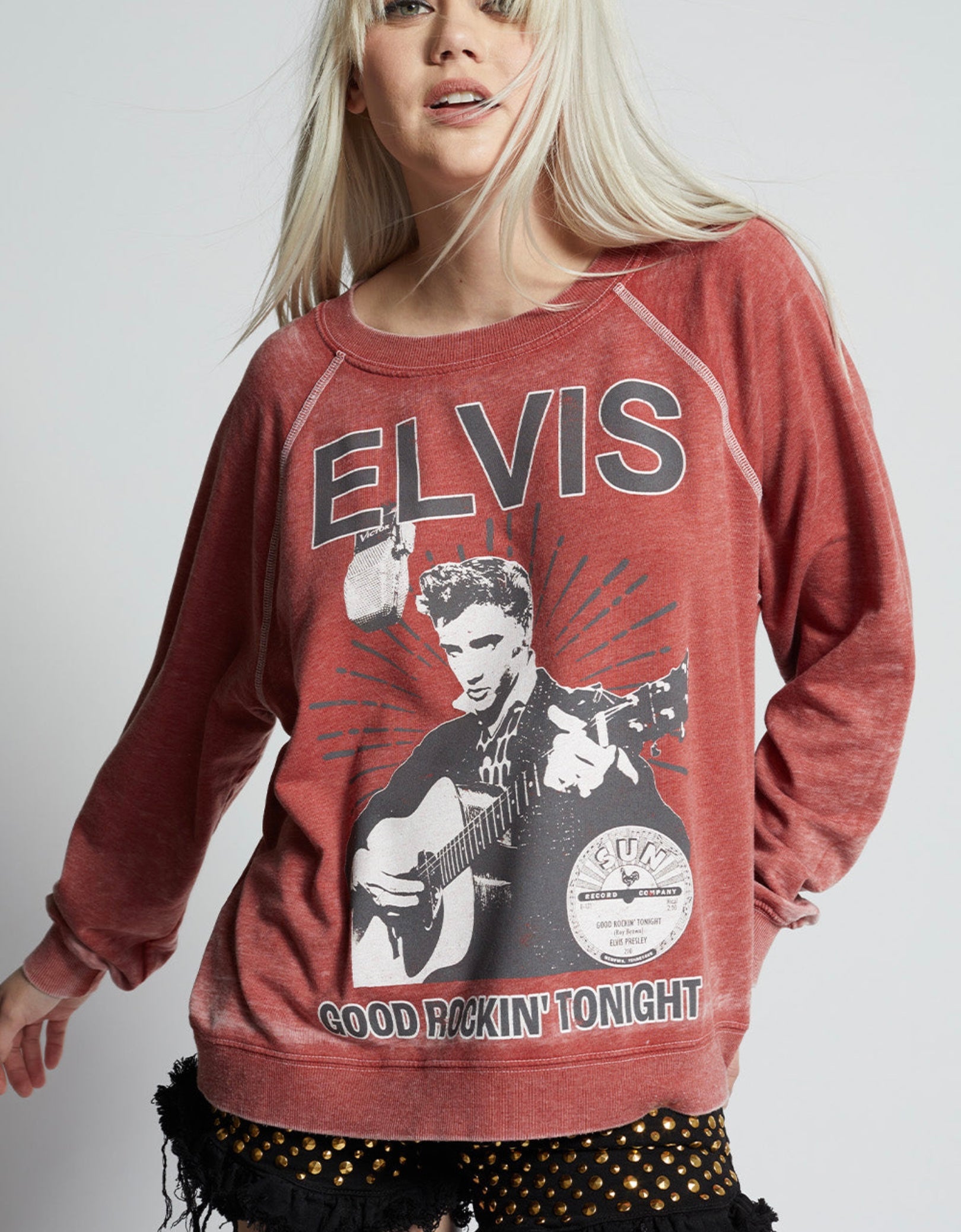 Elvis Sweatshirt by Recycled Karma at Dilaru Boutique Nutley NJ