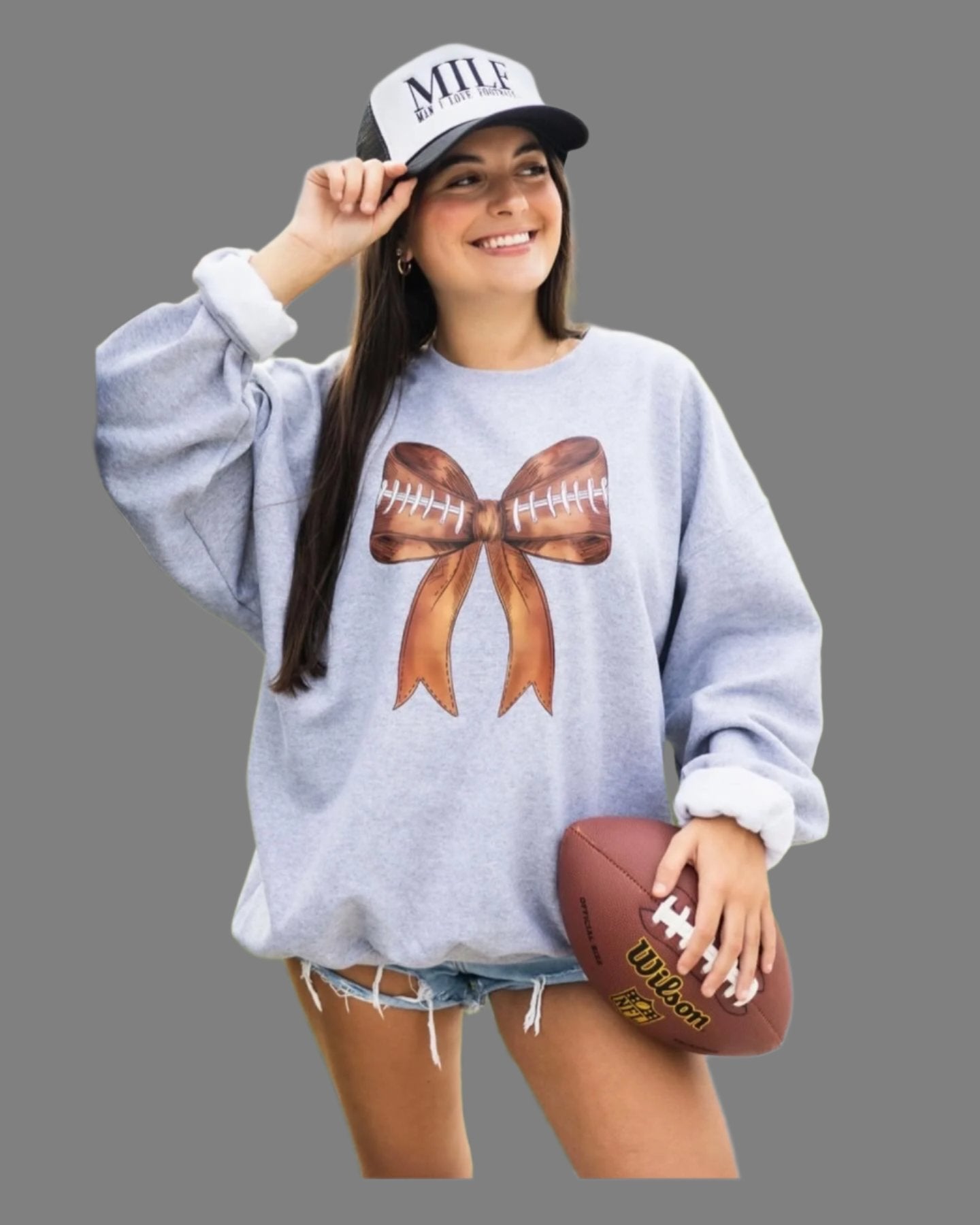 Football sweatshirt, Bow football sweatshirt, Boutique football sweatshirt,