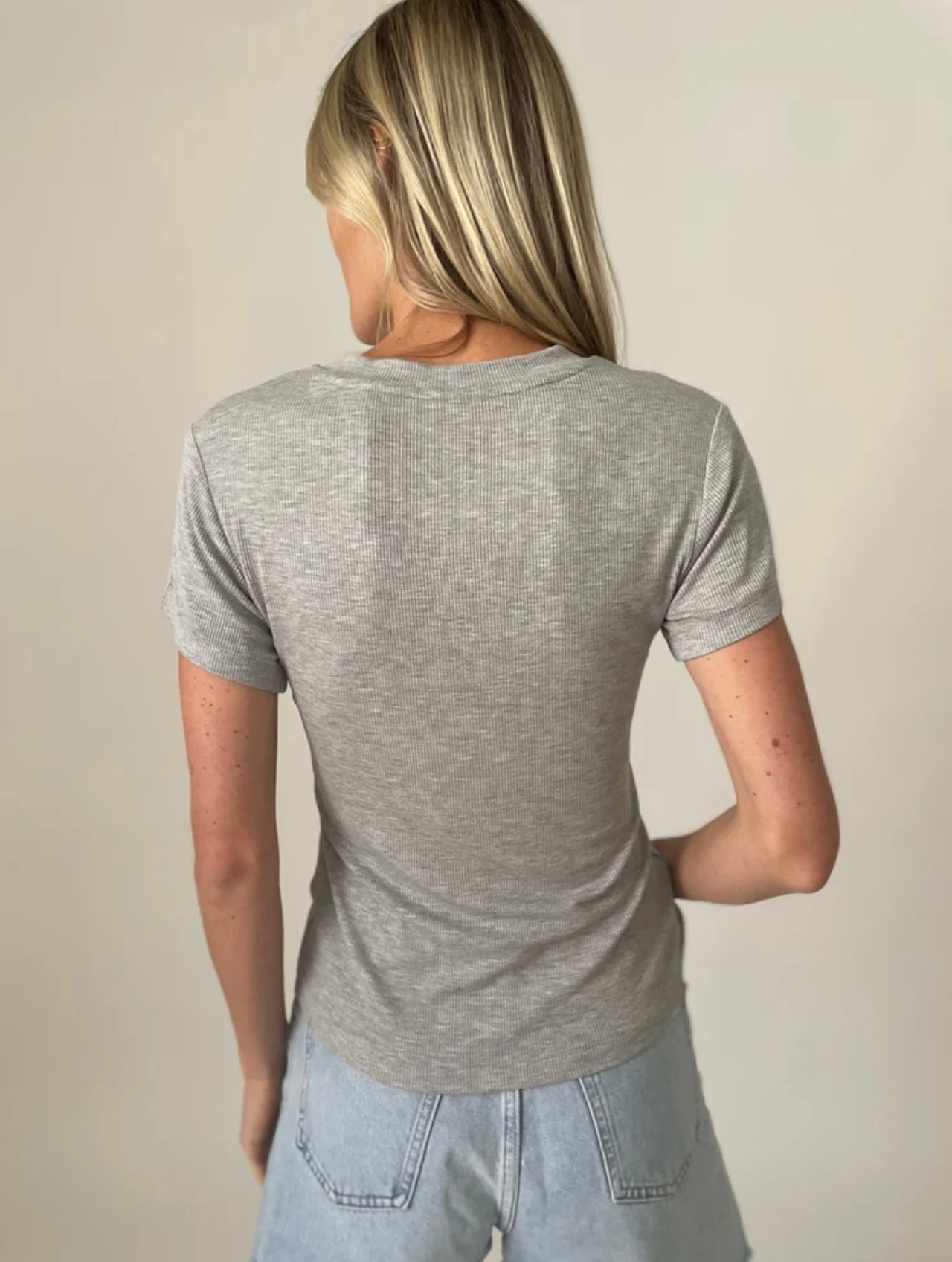 Six Fifty Clothing Company Luna Tee Shirt-Heather Grey