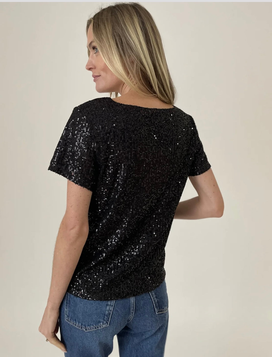 Six Fifty Clothing Anna Black Sequin Top